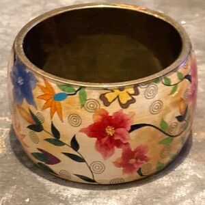 Vintage Floral Lucite Bangle Bracelet
